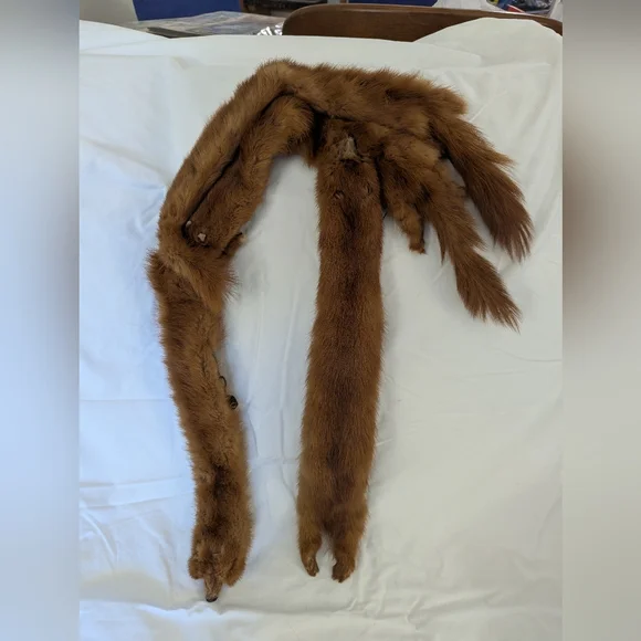 Vintage Brown Fur Stole - Picture 2 of 3